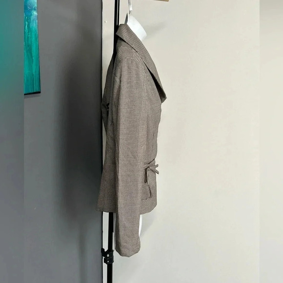 Women’s Size 8 Blazer Black White Houndstooth Career Preppy Bow Pockets Coquette - Picture 3 of 15